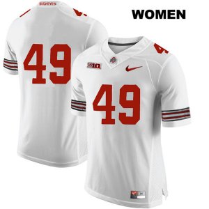 Women's NCAA Ohio State Buckeyes Liam McCullough #49 College Stitched No Name Authentic Nike White Football Jersey MC20R28TR